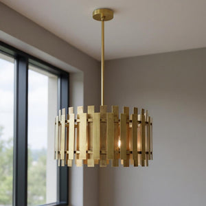HomeRoots Six Light Dimmable Chandelier – Modern Cylinder Shades for Stylish Ambiance in Any Space 687932