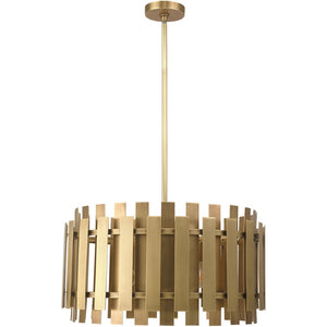 HomeRoots Six Light Dimmable Chandelier – Modern Cylinder Shades for Stylish Ambiance in Any Space 687932