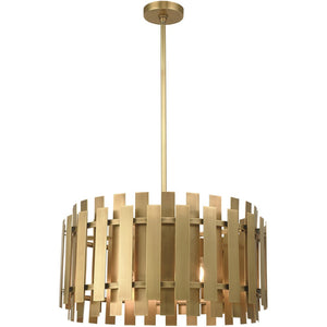 HomeRoots Six Light Dimmable Chandelier – Modern Cylinder Shades for Stylish Ambiance in Any Space 687932