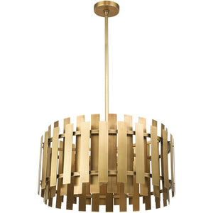 HomeRoots Six Light Dimmable Chandelier – Modern Cylinder Shades for Stylish Ambiance in Any Space 687932