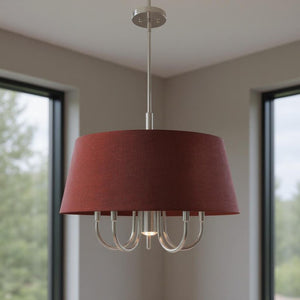 HomeRoots Six Light Dimmable Chandelier - Contemporary Cylinder Shades for Stylish, Customizable Illumination 687933