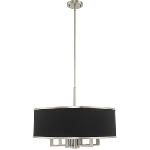 HomeRoots Seven Light Dimmable Chandelier - Modern Cylindrical Shades for Elegant Ambient Illumination 687934