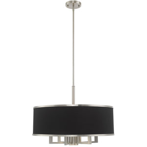 HomeRoots Seven Light Dimmable Chandelier - Modern Cylindrical Shades for Elegant Ambient Illumination 687934
