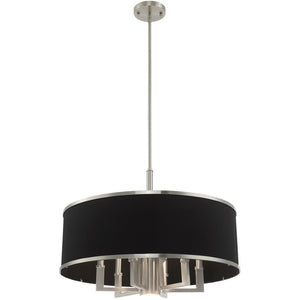 HomeRoots Seven Light Dimmable Chandelier - Modern Cylindrical Shades for Elegant Ambient Illumination 687934