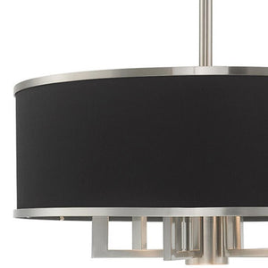 HomeRoots Seven Light Dimmable Chandelier - Modern Cylindrical Shades for Elegant Ambient Illumination 687934