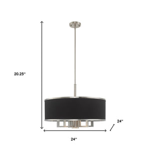 HomeRoots Seven Light Dimmable Chandelier - Modern Cylindrical Shades for Elegant Ambient Illumination 687934