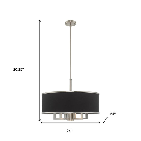 HomeRoots Seven Light Dimmable Chandelier - Modern Cylindrical Shades for Elegant Ambient Illumination 687934
