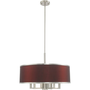 HomeRoots Seven Light Dimmable Chandelier - Modern Cylindrical Shades for Elegant Ambient Illumination 687935