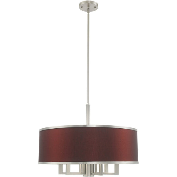 HomeRoots Seven Light Dimmable Chandelier - Modern Cylindrical Shades for Elegant Ambient Illumination 687935