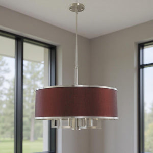 HomeRoots Seven Light Dimmable Chandelier - Modern Cylindrical Shades for Elegant Ambient Illumination 687935