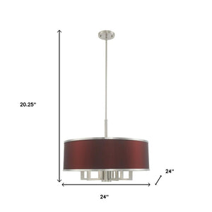 HomeRoots Seven Light Dimmable Chandelier - Modern Cylindrical Shades for Elegant Ambient Illumination 687935