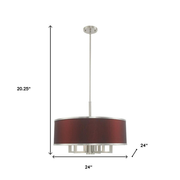 HomeRoots Seven Light Dimmable Chandelier - Modern Cylindrical Shades for Elegant Ambient Illumination 687935