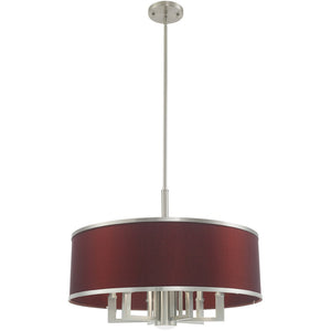 HomeRoots Seven Light Dimmable Chandelier - Modern Cylindrical Shades for Elegant Ambient Illumination 687935