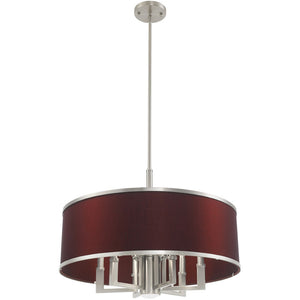 HomeRoots Seven Light Dimmable Chandelier - Modern Cylindrical Shades for Elegant Ambient Illumination 687935