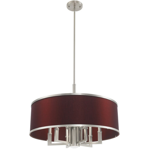 HomeRoots Seven Light Dimmable Chandelier - Modern Cylindrical Shades for Elegant Ambient Illumination 687935