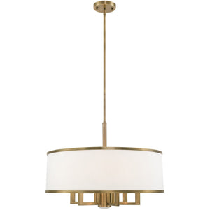 HomeRoots Seven Light Dimmable Chandelier with Sleek Cylindrical Shades - Modern Design for Any Room 687940