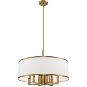 HomeRoots Seven Light Dimmable Chandelier with Sleek Cylindrical Shades - Modern Design for Any Room 687940