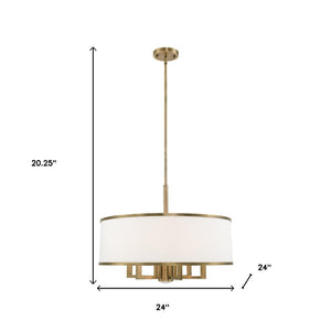HomeRoots Seven Light Dimmable Chandelier with Sleek Cylindrical Shades - Modern Design for Any Room 687940