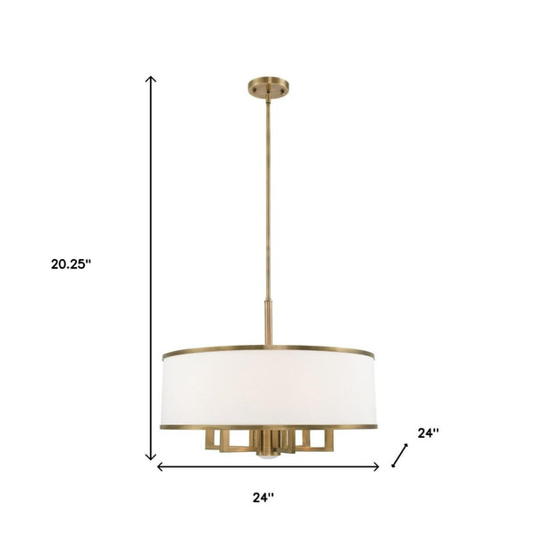 HomeRoots Seven Light Dimmable Chandelier with Sleek Cylindrical Shades - Modern Design for Any Room 687940