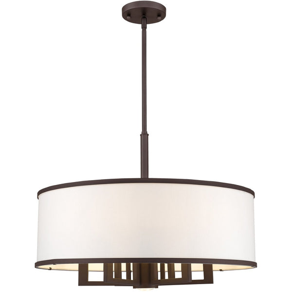 HomeRoots Bronze Seven-Light Dimmable Chandelier with Unique Shades for Stylish Ambiance in Any Room 687941