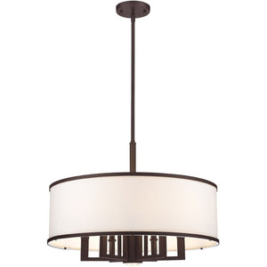 HomeRoots Bronze Seven-Light Dimmable Chandelier with Unique Shades for Stylish Ambiance in Any Room 687941
