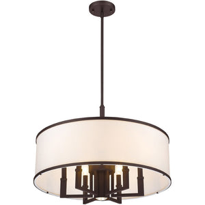 HomeRoots Bronze Seven-Light Dimmable Chandelier with Unique Shades for Stylish Ambiance in Any Room 687941