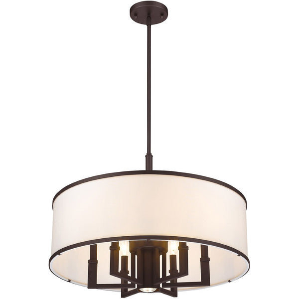 HomeRoots Bronze Seven-Light Dimmable Chandelier with Unique Shades for Stylish Ambiance in Any Room 687941