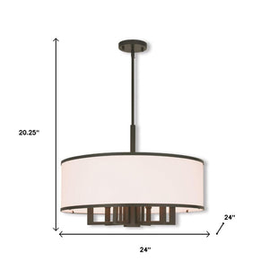 HomeRoots Bronze Seven-Light Dimmable Chandelier with Unique Shades for Stylish Ambiance in Any Room 687941