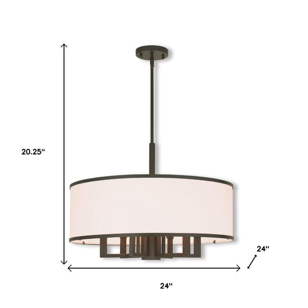HomeRoots Bronze Seven-Light Dimmable Chandelier with Unique Shades for Stylish Ambiance in Any Room 687941