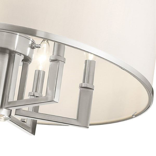 HomeRoots Six Light Dimmable Chandelier – Modern Cylinder Design with Durable Shades for Elegant Ambiance 687942