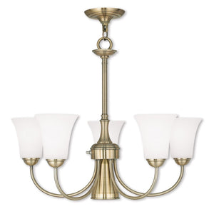 HomeRoots Six Light Dimmable Chandelier – Modern Minimalist Design with Sleek Shades for Versatile Ambiance 687943