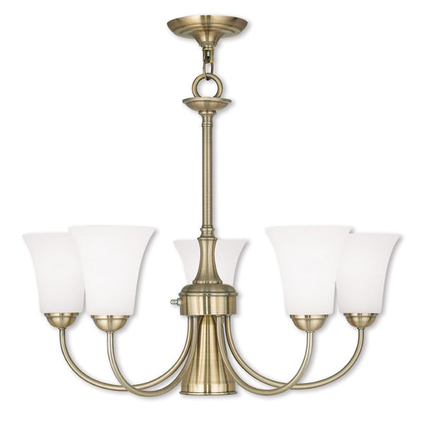 HomeRoots Six Light Dimmable Chandelier – Modern Minimalist Design with Sleek Shades for Versatile Ambiance 687943