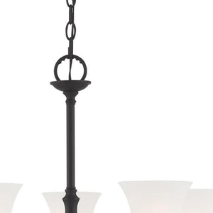 HomeRoots Black Six-Light Dimmable Chandelier with Cylinder Shades for Modern Elegance and Adjustable Ambiance 687944