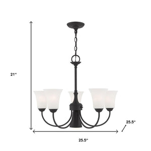 HomeRoots Black Six-Light Dimmable Chandelier with Cylinder Shades for Modern Elegance and Adjustable Ambiance 687944