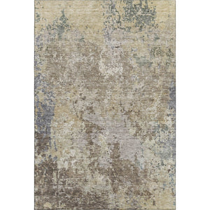 HomeRoots 5' X 8' Abstract Area Rug in Beige, Blue, and Gray - Washable, UV Protected, Kid & Pet Friendly! 687951