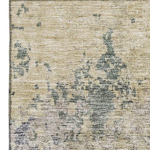 HomeRoots 5' X 8' Abstract Area Rug in Beige, Blue, and Gray - Washable, UV Protected, Kid & Pet Friendly! 687951