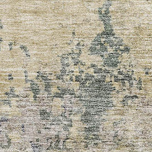 HomeRoots 8' X 10' Washable Abstract Area Rug in Beige, Blue & Gray – Stylish, Durable & UV Protected Design 687953