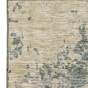HomeRoots 9' X 12' Washable Area Rug in Beige, Blue & Gray – Modern Abstract Design with UV Protection 687954