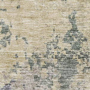 HomeRoots 10' X 14' Stylish Beige, Blue & Gray Abstract Washable Area Rug with UV Protection for High-Traffic Homes 687955