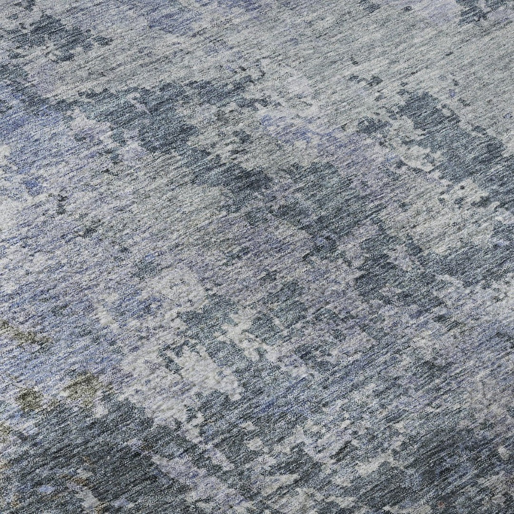 HomeRoots 5' X 8' Blue And Gray Abstract Area Rug – Washable, UV-Protected, Modern Design for Any Space! 687957