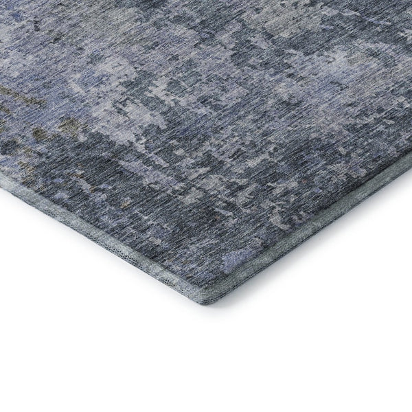 HomeRoots 10' Blue & Gray Abstract Washable Area Rug - Durable, UV-Protected, Stain-Resistant Home Decor Piece 687961