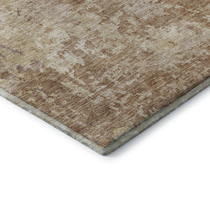 HomeRoots 8' Copper and Beige Abstract Round Rug - Washable, UV-Protected, Stain-Resistant, Stylish Design! 687964