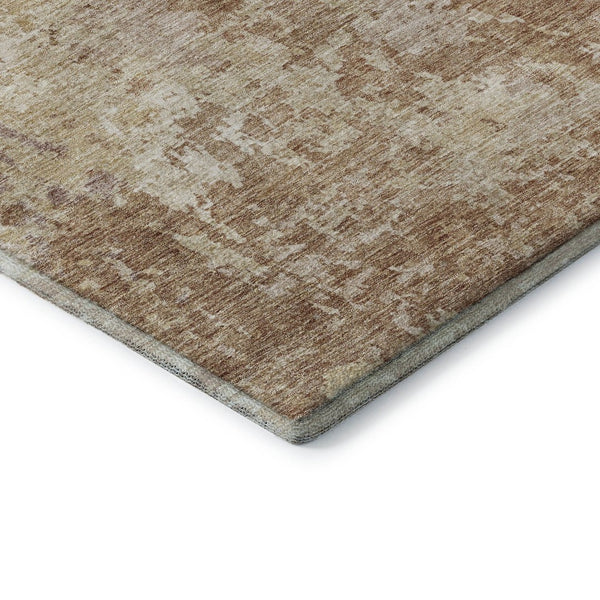 HomeRoots 8' X 10' Copper and Beige Abstract Area Rug - UV Protected, Washable, Durable & Stylish Home Accent 687965