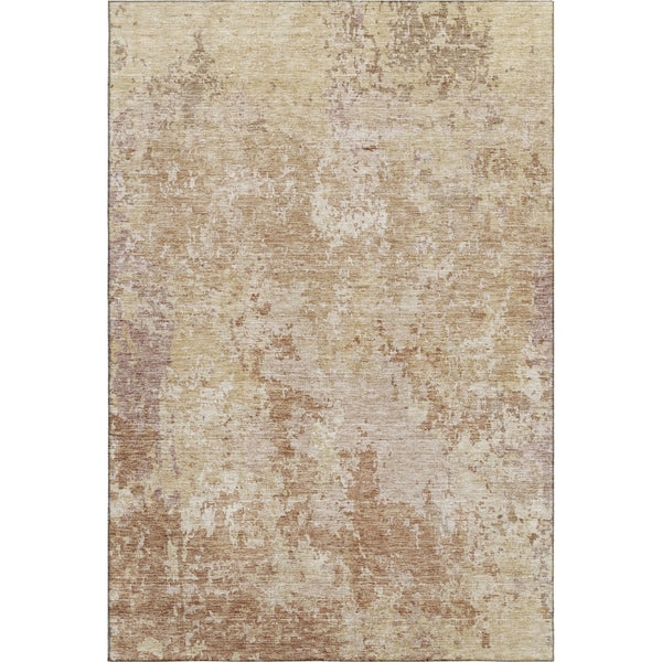 HomeRoots 9' X 12' Copper and Beige Washable Area Rug - Modern Abstract Design with UV Protection & Durability 687966