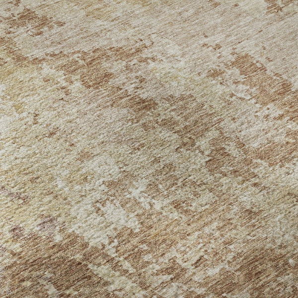 HomeRoots 10' Copper and Beige Abstract Area Rug - Washable, UV Protected, Durable for High-Traffic Homes 687967