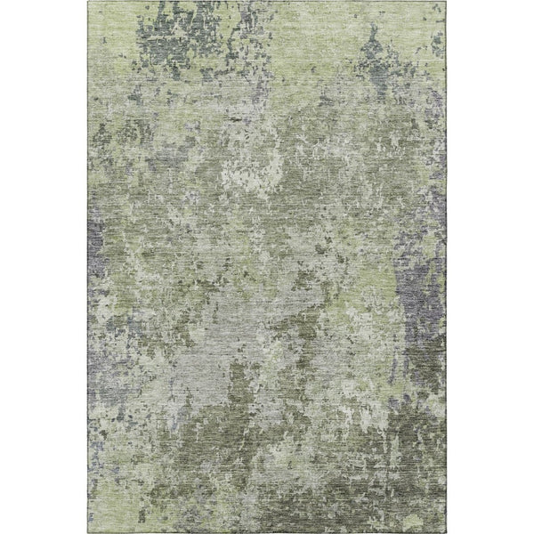 HomeRoots 5' X 8' Washable Abstract Area Rug in Green, Gray & Purple - UV Protected, Durable & Stylish Design 687969