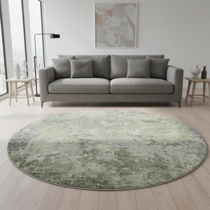 HomeRoots 8' Colorful Abstract Round Rug with UV Protection - Durable, Washable, and Perfect for Any Room! 687970