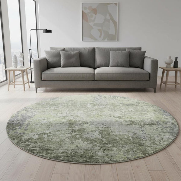 HomeRoots 8' Colorful Abstract Round Rug with UV Protection - Durable, Washable, and Perfect for Any Room! 687970