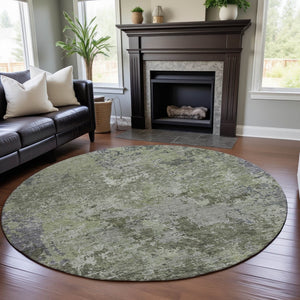 HomeRoots 8' Colorful Abstract Round Rug with UV Protection - Durable, Washable, and Perfect for Any Room! 687970
