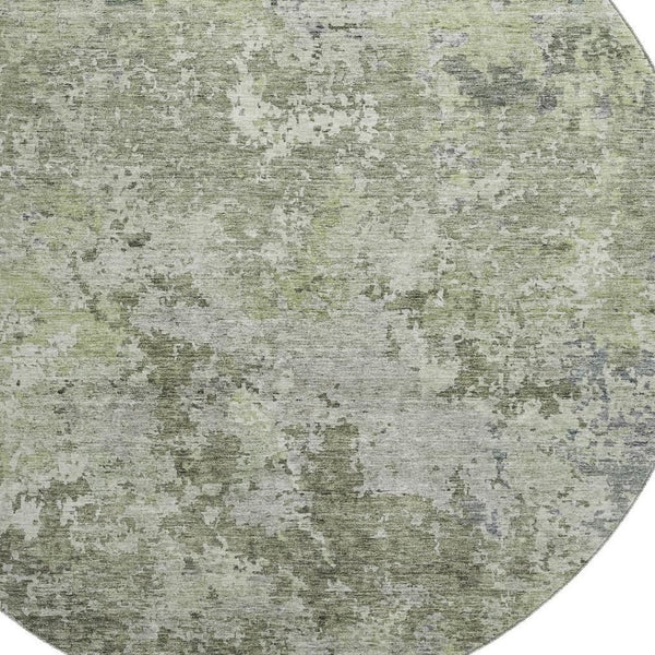 HomeRoots 8' Colorful Abstract Round Rug with UV Protection - Durable, Washable, and Perfect for Any Room! 687970